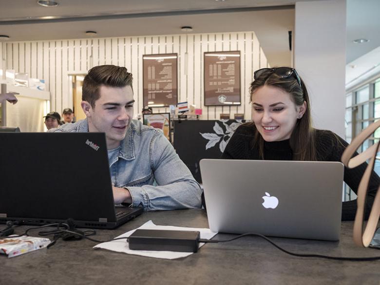 Students studying at the Cyber Cafe in Gaige